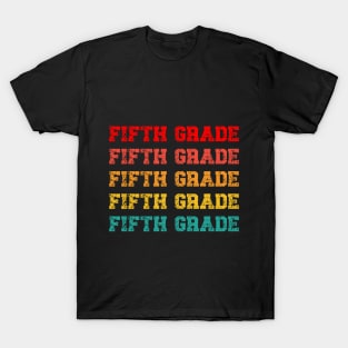 Funny Vintage Fifth Grade Vibes Back To School T-Shirt